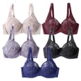 thumbnail image 3 of Conjunto de bragas y sujetador para mujer, sujetador de encaje con aros, ropa interior de cintura alta, elástico para uso diario, citas, color caqui 85E, 3 of 5