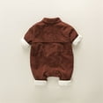 thumbnail image 3 of ZyeKqe Baby Clothes Newborn Boys Girls Fleece Lined Jumpsuits 1 Piece Outfits Long Sleeve Button down Rompers Winter Warm Onesies, 3 of 8