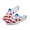 American Flag Print, variant on Cute Dog Print Breathable Mesh Slip On Clogs - Lightweight Comfortable Unisex Summer Walking Shoes