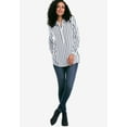 thumbnail image 4 of ellos Women's Plus Size Button Placket Popover Tunic - 38, Maroon Red Stripe, 4 of 5
