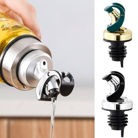 Oil Bottle Cap Dust-proof Leak-proof Automatic Opening Closing Anti-clogging Detachable Smooth Pouring Rubber Olive Oil Pour Spout for Restaurant