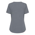 thumbnail image 6 of CALAFEBILA Womens Short Sleeve Tops Casual Summer Plain Womens Shirts Short Sleeve V Neck T-shirts, 6 of 8
