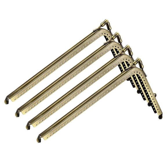 Uxcell Metal Purse Frames, 7.3" 4Pack Kiss Lock Clasp Frame for Coin Bags Sewing DIY, Bronze