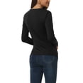 thumbnail image 3 of INSPIRE CHIC Women's Wrap Sweetheart Long Sleeve Blouse Casual Tops S Black, 3 of 6