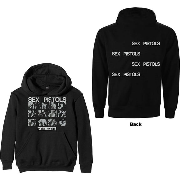 The Sex Pistols Unisex Pullover Hoodie Sweatshirt Pretty Vacant (Back Print) (Small)