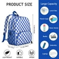 thumbnail image 6 of Blue White Checkered Backpack Backpack for School,Cute School Bag,Schoolbag with Adjustable Shoulder Straps & Padded Back,13.8"x11.4"x6", 6 of 6
