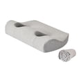 thumbnail image 1 of Almohada ergonómica para orejas perforadas, con funda, para dormir de lado. Gris claro, 1 of 9