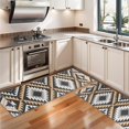 thumbnail image 3 of Kitchen Rugs Sets Of 2,Brown Geometric Triangle Diamond Pattern Anti Fatigue Kitchen Mat Rugs Non Slip Washable,Decorative Kitchen Floor Mats for Kitchen,Sink,Laundry,17"X47", 3 of 5