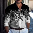 thumbnail image 2 of Camisa de manga larga con botones para hombre, 9 colores, estampado 3D de pulpo, ropa de noche diaria, camisa de solapa, ropa holgada de moda para hombre, 6xl, 2 of 5