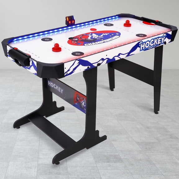RayChee 53" Air Hockey Table with LED Lights, Electronic Air Hockey Game Table with Powerful Fan Motor, Indoor Arcade Game for Kids, Teens and Adults