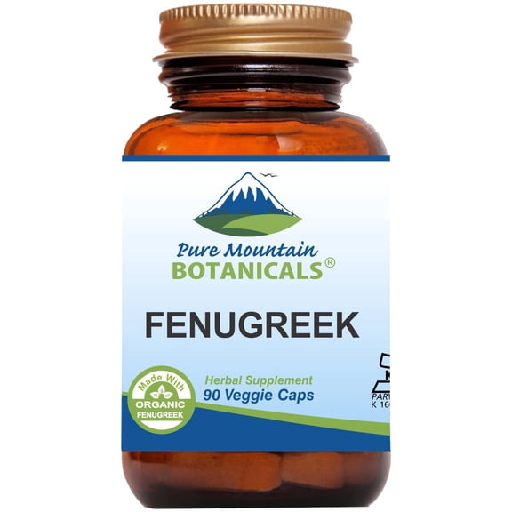 Fenugreek Capsules Kosher Vegan Fenugreek Seed Powder Herbal Supplement (90 Caps) (600 mg)