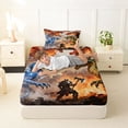 thumbnail image 4 of Metsweet Magic Dragon Twin Sheets 3pcs, Abstract Animal Bedding, Red Blue Green,1 Fitted Sheet, 1 Flat Sheet and 1 Pillowcase, 4 of 5