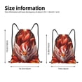 thumbnail image 2 of Xecao Red Leaf Flame Fox Pattern Sports Drawstring Backpack - String Swim Gym Bag with Wet Proof Pocket for Women&Men-Medium, 2 of 6