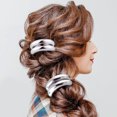 thumbnail image 3 of Corbata Pelo Geométrica Con Cola Caballo Doble Metal para Mujeres Y Niñas, 3 of 9