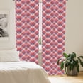 thumbnail image 2 of Ambesonne Chevron Curtains, Geometric Zigzag Ornament, Pair of 28"x84", Dark Pink Eggplant and Plum, 2 of 5
