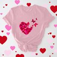 thumbnail image 1 of Meichang T-Shirts de la Saint-Valentin pour Femmes Imprimé Cœur Manches Courtes Col Rond Pull Ample Décontracté Tops de Vacances, 1 of 6