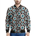 thumbnail image 3 of Chaqueta con cremallera con estampado 3D de globo ocular espeluznante para hombres y mujeres, sudadera con personalidad, abrigo suelto, chaqueta bomber de manga larga con cremallera, 3 of 5