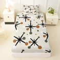 thumbnail image 4 of Castle Fairy Mid Century Atomic Star Twin Sheets 3pcs,Vintage Dot Accent Bedding,Brown Olive Cream,1 Flat Sheet, 1 Fitted Sheet and 1 Pillowcase, 4 of 7