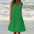 thumbnail image 2 of Giftesty Summer Dresses for Women Clearance Deals Women's Fashion Holiday Summer Solid Color Sleeveless Hollowed Out Party Beach Dress, 2 of 6