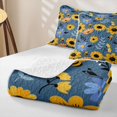 thumbnail image 4 of Erosebridal Rustic Sunflower Botanical Quilt King for Girls, Cute Bee Animal King Coverlet Set, 3pcs, 4 of 7