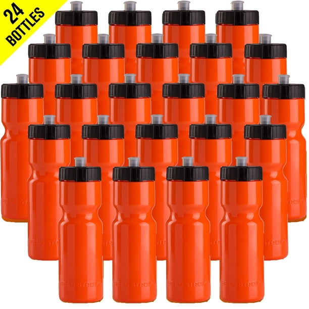 50 Strong Sports Squeeze Water Bottle Bulk Pack 24 Bottles 22 oz