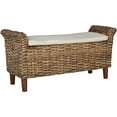 thumbnail image 3 of SAFAVIEH Palermo Bohemian Nautical Rattan Bench with Cushion, 3 of 4