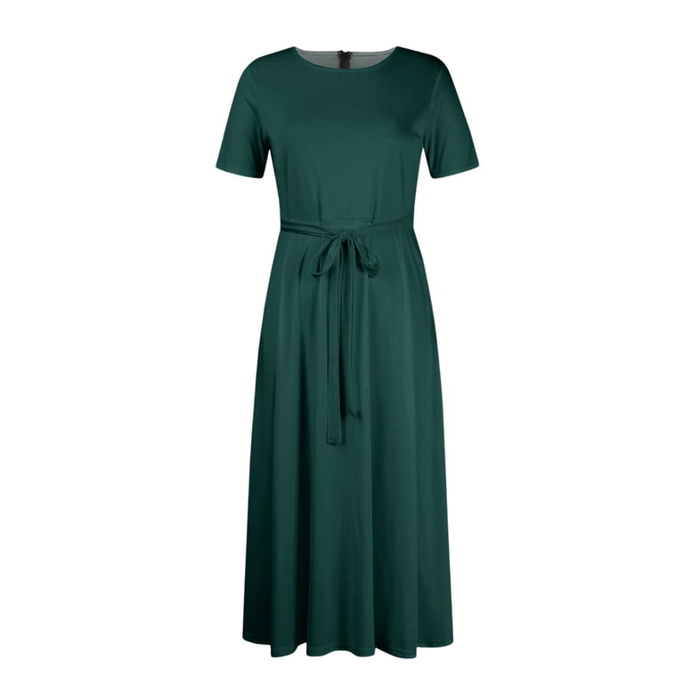 Summer Dress for Women, Fashion Womens Dresses, Soft Dresses for Women, Casual Women Dresses for Meeting Army Green Size: L