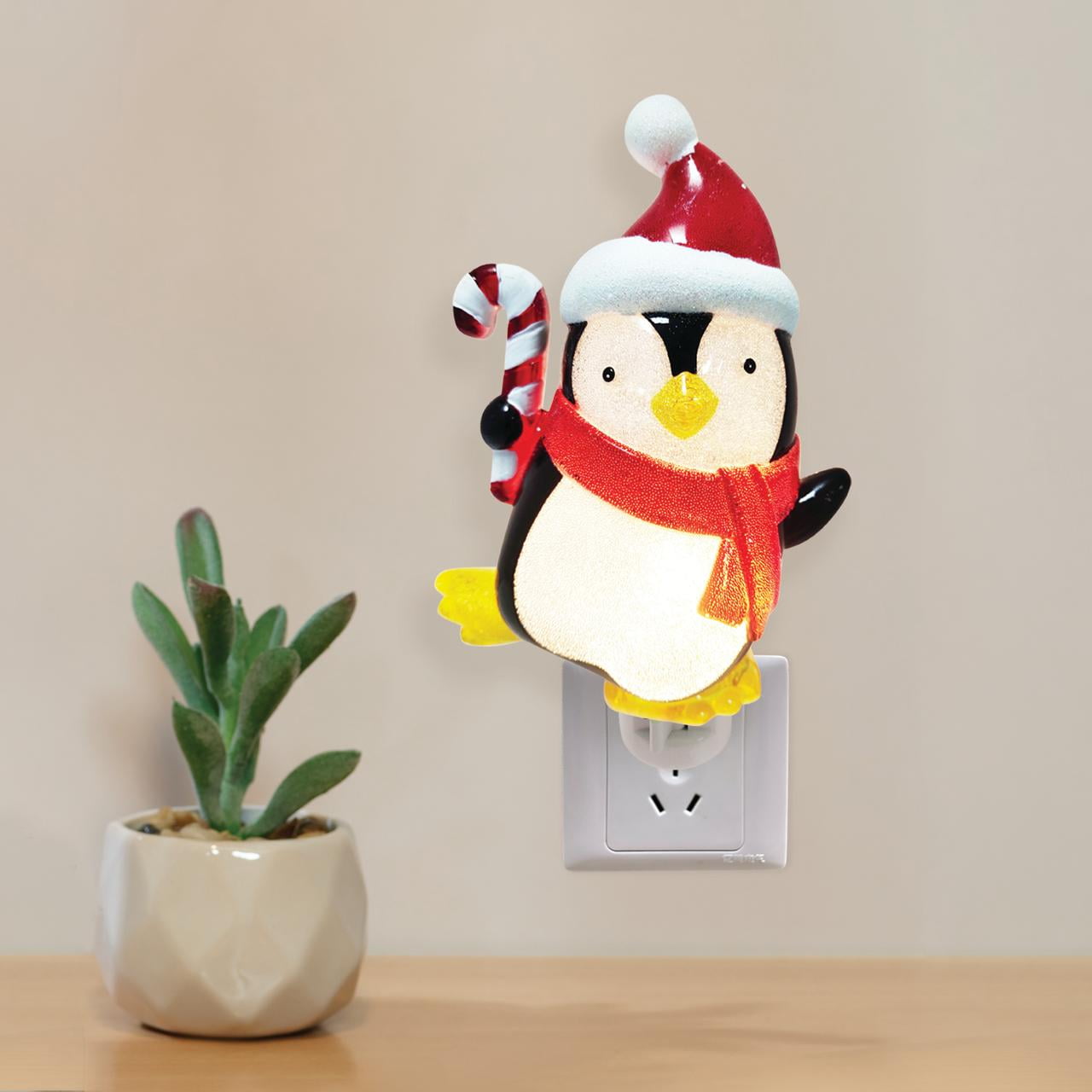 Penguin Indoor Night Light, with LED Bulb, Holiday Time