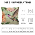thumbnail image 5 of SHANXI Spring Flower Birds Throw Pillow Covers Vintage Hummingbird Birds Farmhouse Decorations Pillow Cases Watercolor Painting Floral Leaves Plant Cushion Cover for Sofa Couch 20x20in, 5 of 5