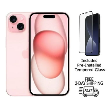 Pre-Owned Apple iPhone 15 A2846 (Fully Unlocked) 128GB Pink w/ Pre-Installed Tempered Glass