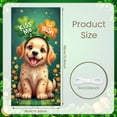 thumbnail image 2 of Cute Dog St. Patrick's Banner Green Shamrock Display Orange Clover Floral Design Clover Backdrop for St. Patrick's Day Party Celebration Pet Party, 2 of 9