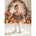 thumbnail image 6 of Miaouyo Infant Baby Girls Halloween Fall Romper 0 3 6 9 12 18 Months Embroidery Cute Bow Long Sleeve Jumpsuits for Newborn, 6 of 9