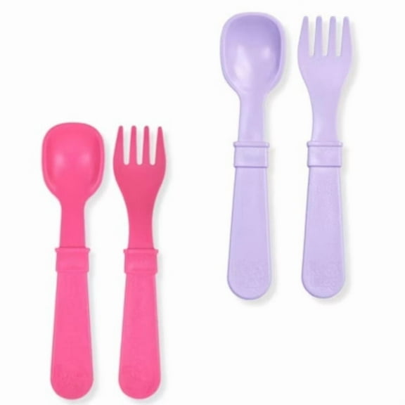 Re-Play 4pc Recycled Fork and Spoon Set Lavender and Pink