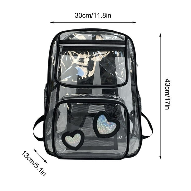 Yhmxh Organizadores y almacenamiento Mochila transparente de PVC para estudiantes, mochila de gran capacidad, mochila de viaje transparente, mochila escolar grande de PVC. Almacenamiento de ducha