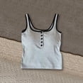 thumbnail image 6 of BUIGTTKLOP Womens Tank Tops Spaghetti Strap Sleeveless Shirts Sqaure Neck Button up Stretch Camiosle Top, 6 of 7