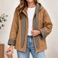 thumbnail image 6 of Tqcoqu Hooded Jacket for Women, Plaid Lining Long Sleeve Zip Button Front Coat with Detachable Hood and Pockets,Women's,Size S-XXL, 6 of 8