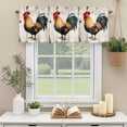 thumbnail image 3 of Retro Rooster Window Valance Curtain White Wood Grain Rod Pocket Short Curtain for Living Room, Bedroom & Kitchen Window Decor 42x18in, 3 of 8