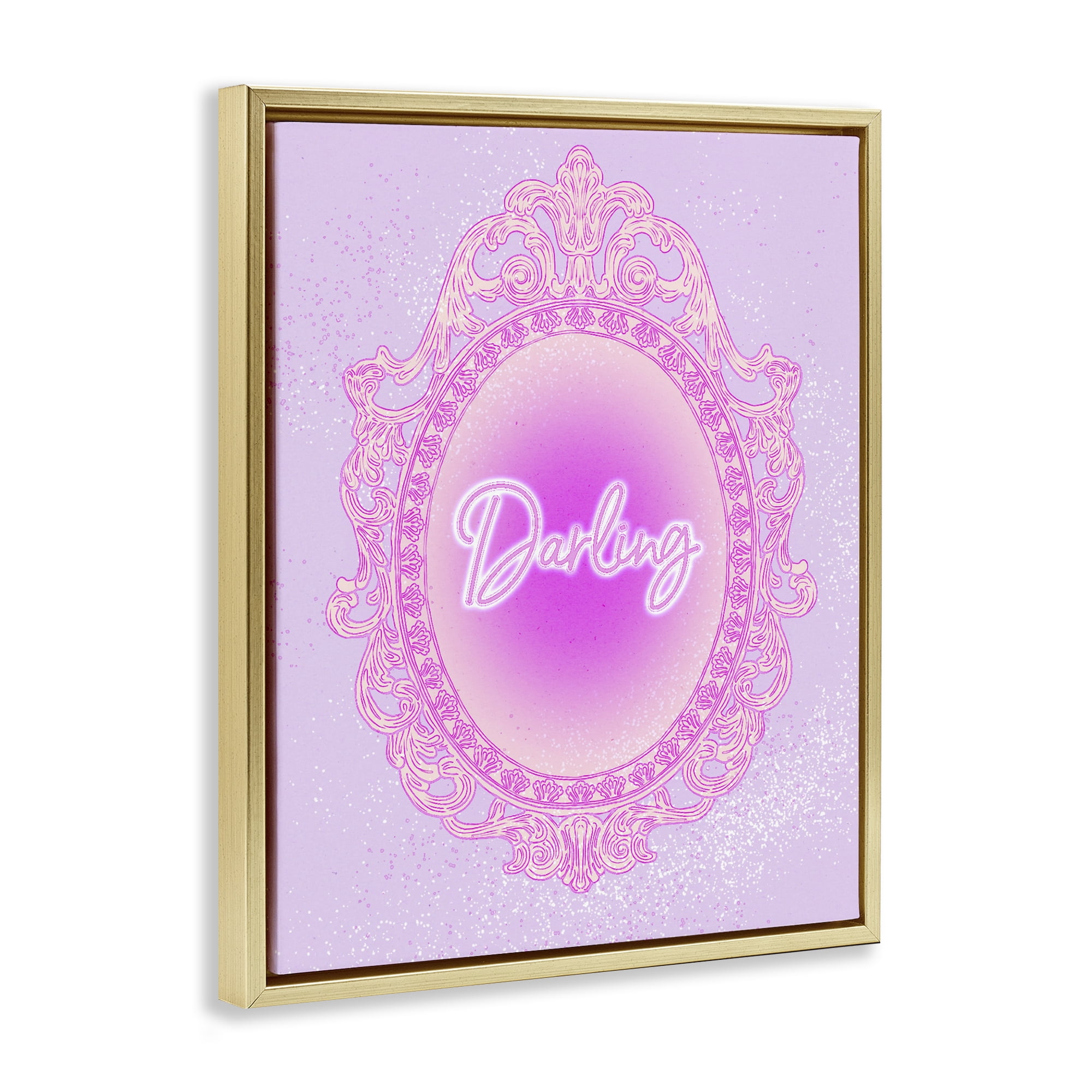 Stupell Industries Darling Ornate Mirror Gold Framed Floater Canvas Wall Art, design by Ziwei Li