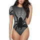 thumbnail image 1 of Fotbe Black Spiders Body de Mujer con Cuello Redondo y Mangas Cortas, Sin Mangas Ajustado, Suave, Cómodo y Básico-Large, 1 of 7
