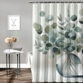 thumbnail image 2 of COMIO Durable and Washable Soothing Eucalyptus Flower Herb Arrangement Rustic Jar Shower Curtain Multiple Sizes White, 2 of 6