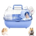thumbnail image 1 of Agiufgs Cat Ear Bubble Hamster Cage, 11 x 8.7 x 5.1 Inches, Complete Habitat with Exercise Wheel & Hideout, Portable Home for Small Pets, Gerbils, Mice, Dwarf Hamsters, Pink/Blue/Yellow, 1 of 8