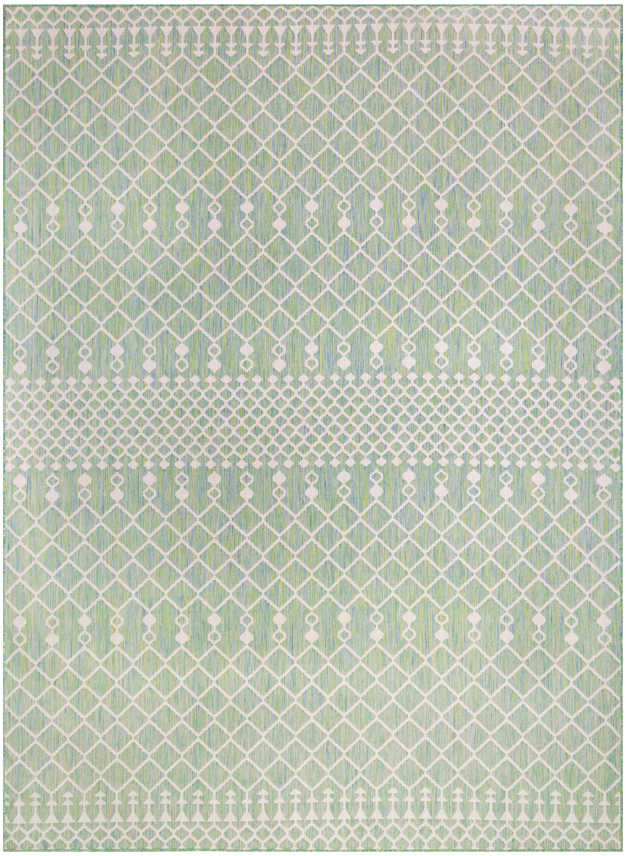 Nourison Positano Indoor/Outdoor Blue Green 9' x 12' Area Rug (9x12)