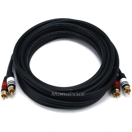 UPC: 0844660053484 | Monoprice Premium RCA Cable – 15 Feet – Black | 2 RCA Plug to 2 RCA Plug  Male to Male  22AWG