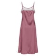 thumbnail image 6 of Women's Slip Maxi Dress V Neck Spaghetti Strap Side Split Silky Satin Slim Fit Long Gown For Date Night Cocktail Party Clubwear Formal Event Smooth Breathable Fabric, 6 of 8