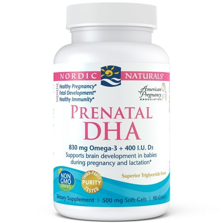 - Nordic Naturals Prenatal DHA Softgels, 830 Mg, 90 Ct