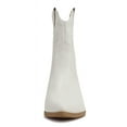 thumbnail image 2 of Soda Women Cowgirl Cowboy Western Stitched Ankle Boots Pointed Toe Short Booties High Top Blazing White / Nude 5.5, 2 of 4
