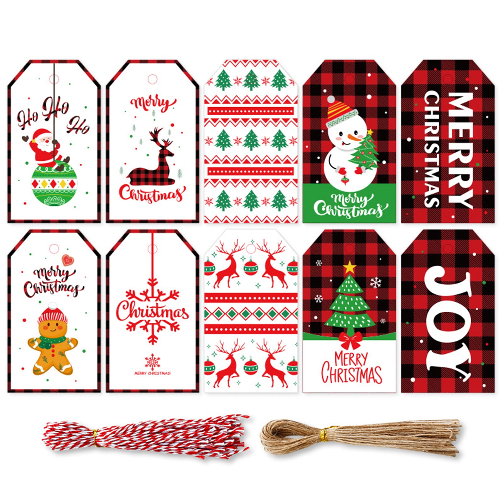 D-GROEE 1 Set Christmas Gift Tags Kraft Paper Christmas Gift Tags Hanging  Name Tags Labels with Ropes for Christmas Gift Wrap, DIY Arts and Crafts