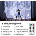 thumbnail image 3 of Cortina de luz LED 300 Cortina de luz LED con control remoto y temporizador 8 modos Cortina de luz de cadena compatible con fiesta de Navidad en interiores al aire libre Afortunado Sencillez, 3 of 5