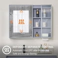 thumbnail image 5 of 36 X 28 Inch LED Lighted Bathroom Medicine Cabinet with Mirror, Wall Mount Bathroom Mirror Cabinet with Dimmable, Defogger, Memory Function, 3 Solid Wood Shelves, Ample Storage Space, Lavender, 5 of 11
