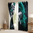 thumbnail image 3 of Castle Fairy Female Men Gothic Skeleton Curtains Pack of 2 (42x84 Each),Teal Floral Rose Curtains Blackout,Happy Valentine's Day Bedroom Curtains,Ultra Soft Home Decor, 3 of 6